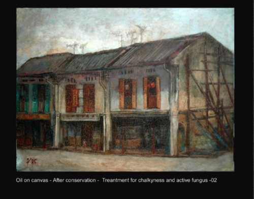 Oil on canvas - After conservation -  Treantment for chalkyness and active fungus -02